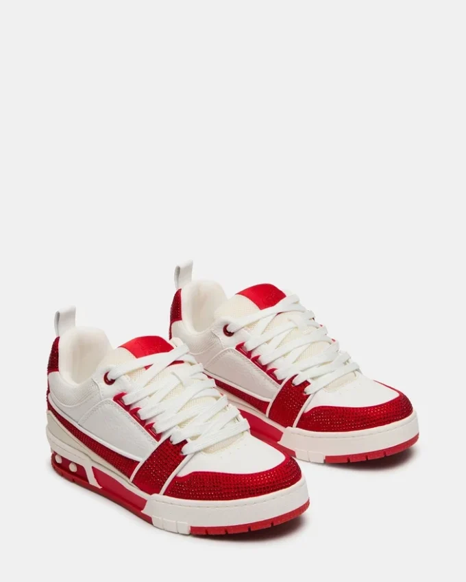 Rosso Skater/Bianco con strass