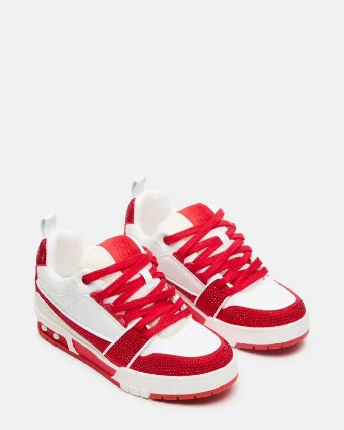 Rosso Skater/Bianco con strass
