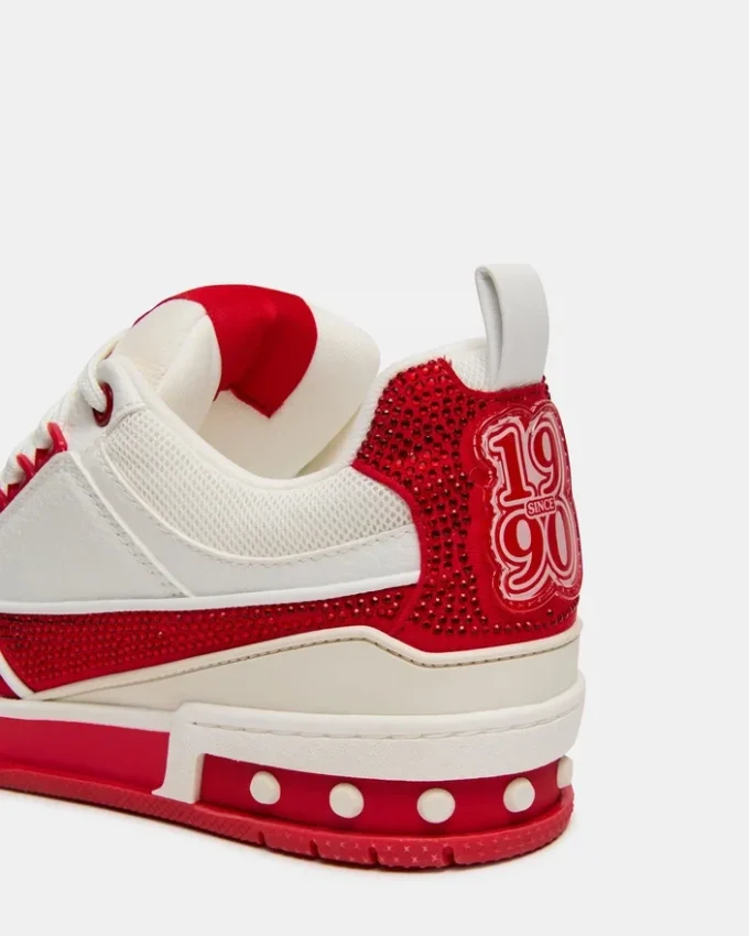 Rosso Skater/Bianco con strass