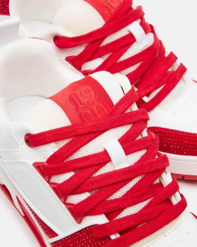 Rosso Skater/Bianco con strass