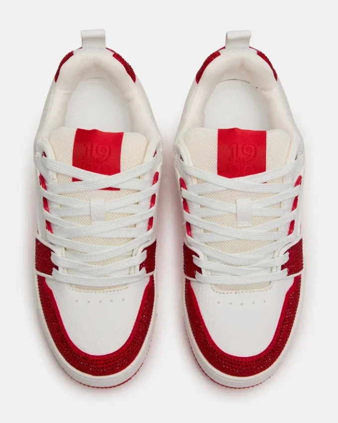 Rosso Skater/Bianco con strass