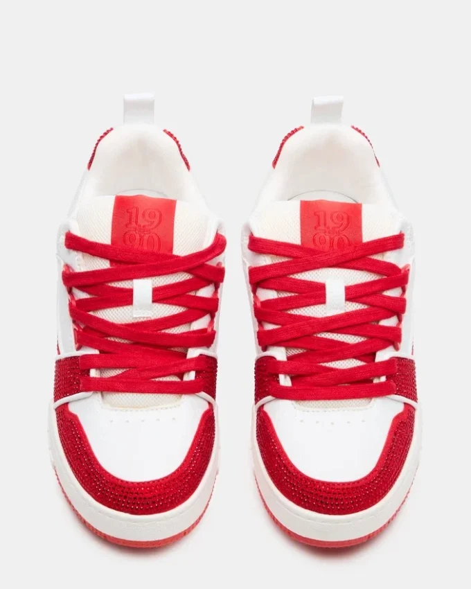 Rosso Skater/Bianco con strass
