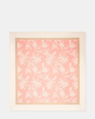 Sciarpa in raso con motivo Paisley color terracotta