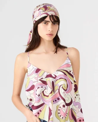 Sciarpa stampata color lavanda