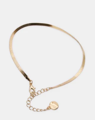 Set di cavigliere con catena a spina di pesce in oro