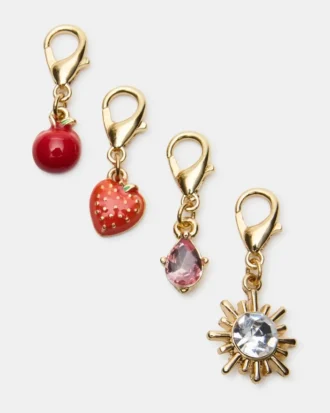 Set di cavigliere con ciondoli a forma di ciliegia