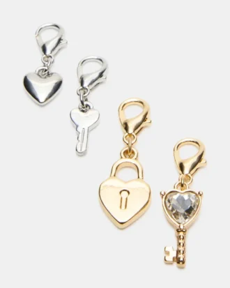 Set di cavigliere con ciondolo a forma di lucchetto