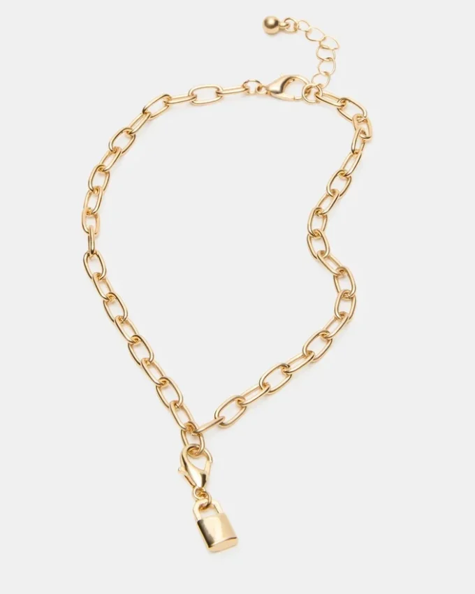 Set di cavigliere con ciondolo a forma di lucchetto