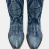 Stivali Albany in tessuto denim a gambale largo