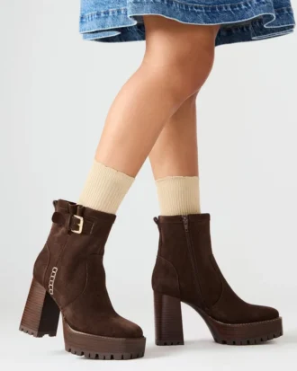 Summit in pelle scamosciata marrone scuro