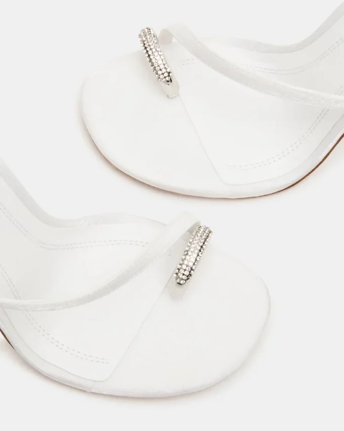 Tia con strass in raso bianco Tia con strass in raso bianco