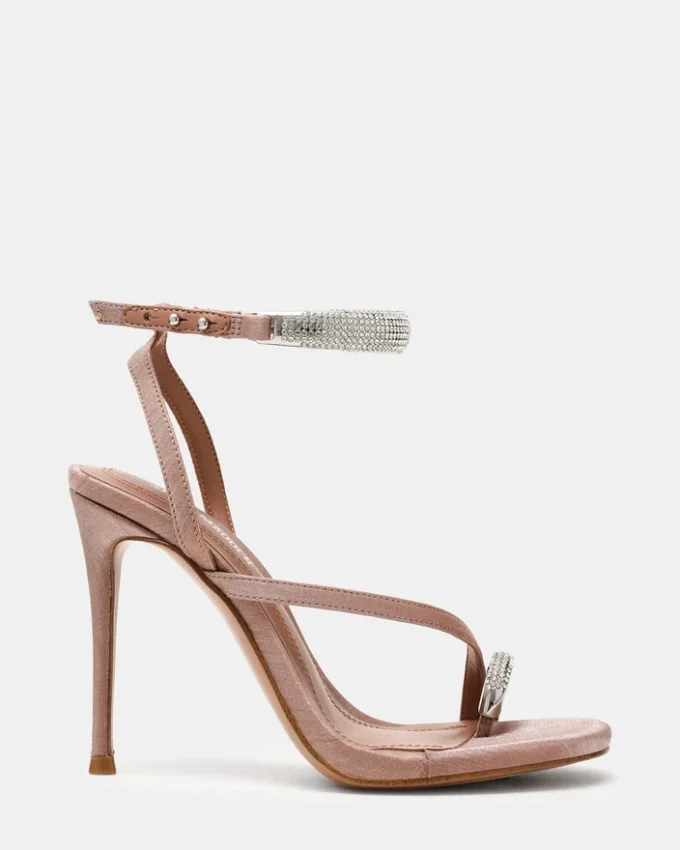 Tia con strass in raso color moka Tia con strass in raso color moka