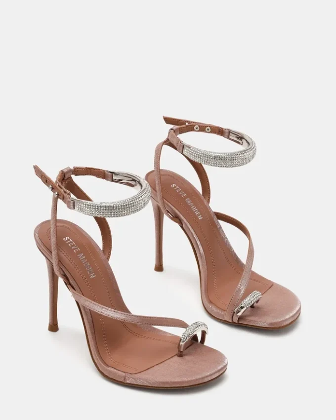 Tia con strass in raso color moka Tia con strass in raso color moka