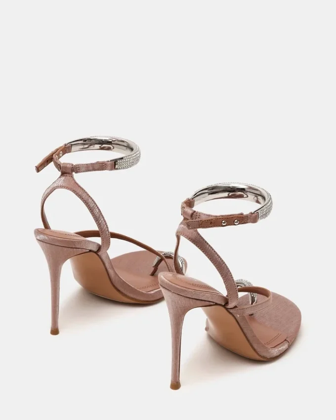 Tia con strass in raso color moka Tia con strass in raso color moka