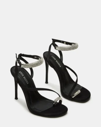 Tia con strass in raso nero