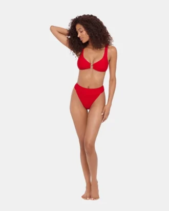 Slip bikini a vita alta Sleek ‘N Chic Cherry