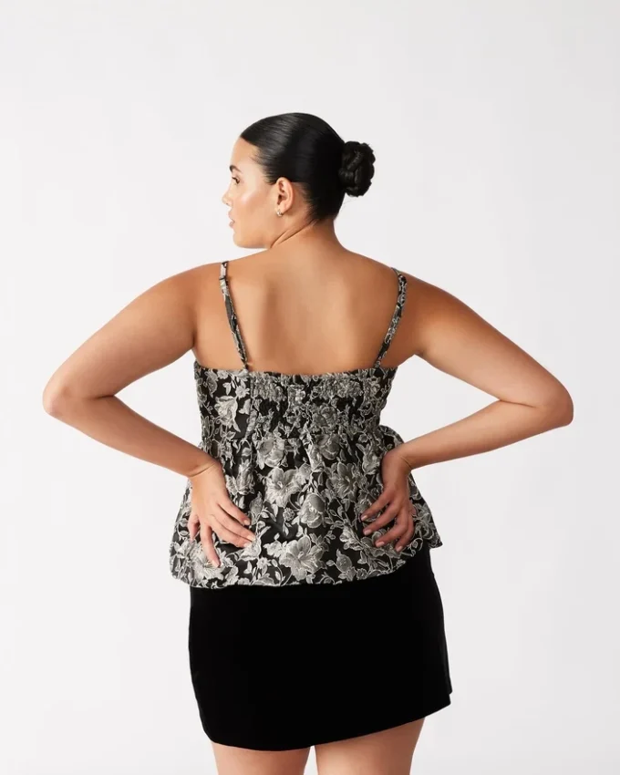 Top Bodi Nero Multicolore