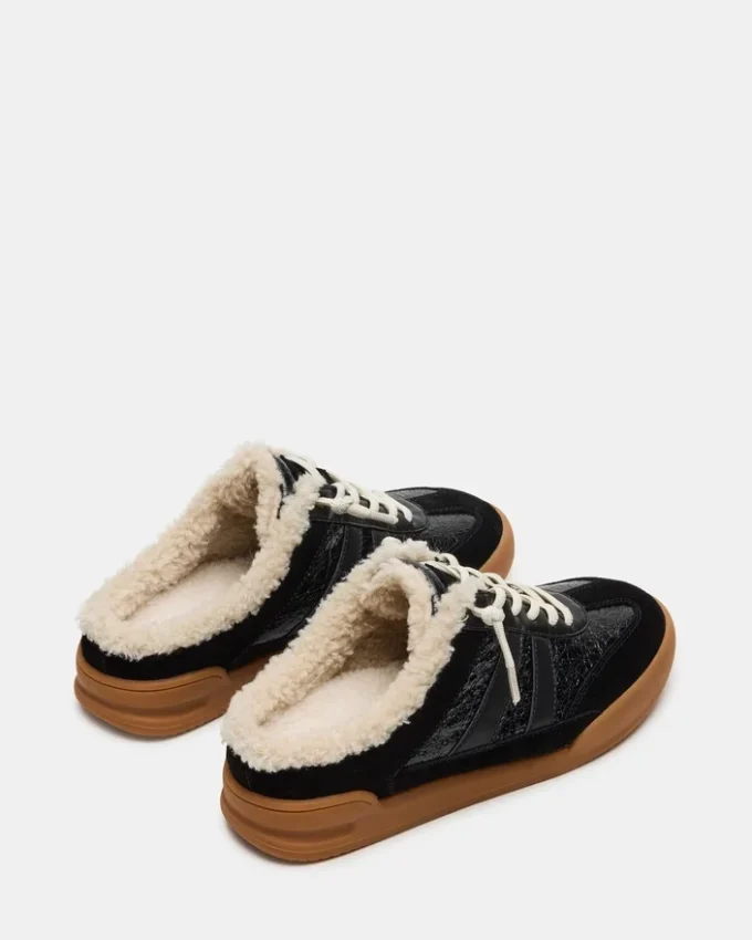 Vandy in pelliccia sintetica nera multicolore