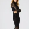 Vestito in pizzo con borchie Vivienne Nero